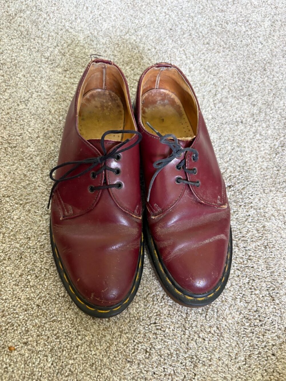 DR. MARTENS Maroon 'Made In England' Vintage Oxfords size 7.5 Men's